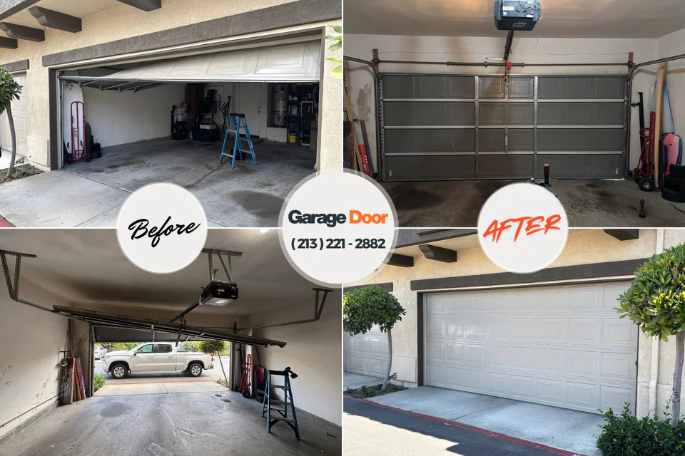 Before and after: garage door repair Wood County